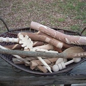 collection of whittled/carved items