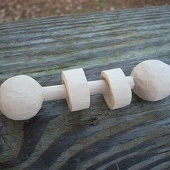 whittling - barbell and rings
