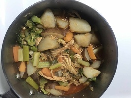 20240829 Vegetable Chicken Soup With Potato, Carrot, Mushroom, Onion, Green Pepper, Broccoli, Celery, And Asparagus By Buzzard